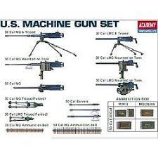 Academy 1/35 Scale US Machine Gun Set, Unassembled Plastic Model Kit #13262 For Dioramas