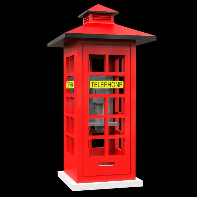 OZ Kits HO PMG 1970s Telephone Boxes (2 per pack) w/ Squared Roof ...